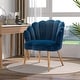 preview thumbnail 13 of 64, HULALA HOME Morden Scalloped Velvet Arm Chair with Tufted Back NAVY