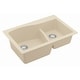 preview thumbnail 24 of 45, Karran Drop-In Quartz 33 in. 1-Hole 60/40 Double Bowl Sink - 33" x 22" x 10" - 33" x 22" x 10"