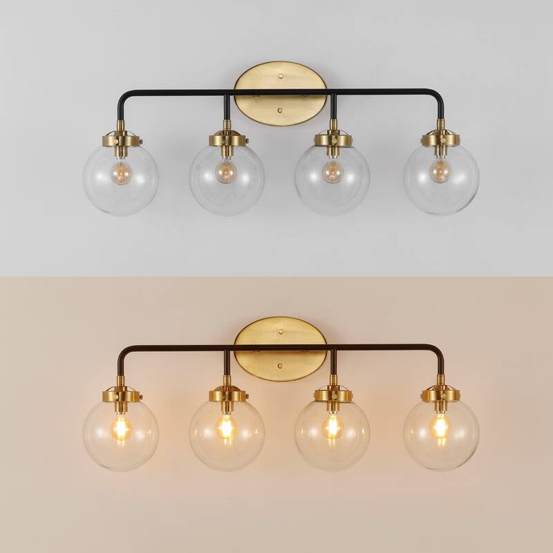 Bevin Contemporary Transitional Iron/Glass LED Vanity Light, by JONATHAN Y