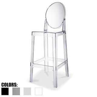 Clear 30" Seat Height Barstool Modern Plastic Side Bar Counter Stool - Accent Lounge No Arms Armless