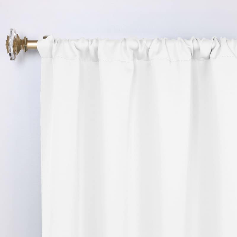 Superior Solid Machine Washable Room Darkening Semi-Blackout Curtains, Set of 2