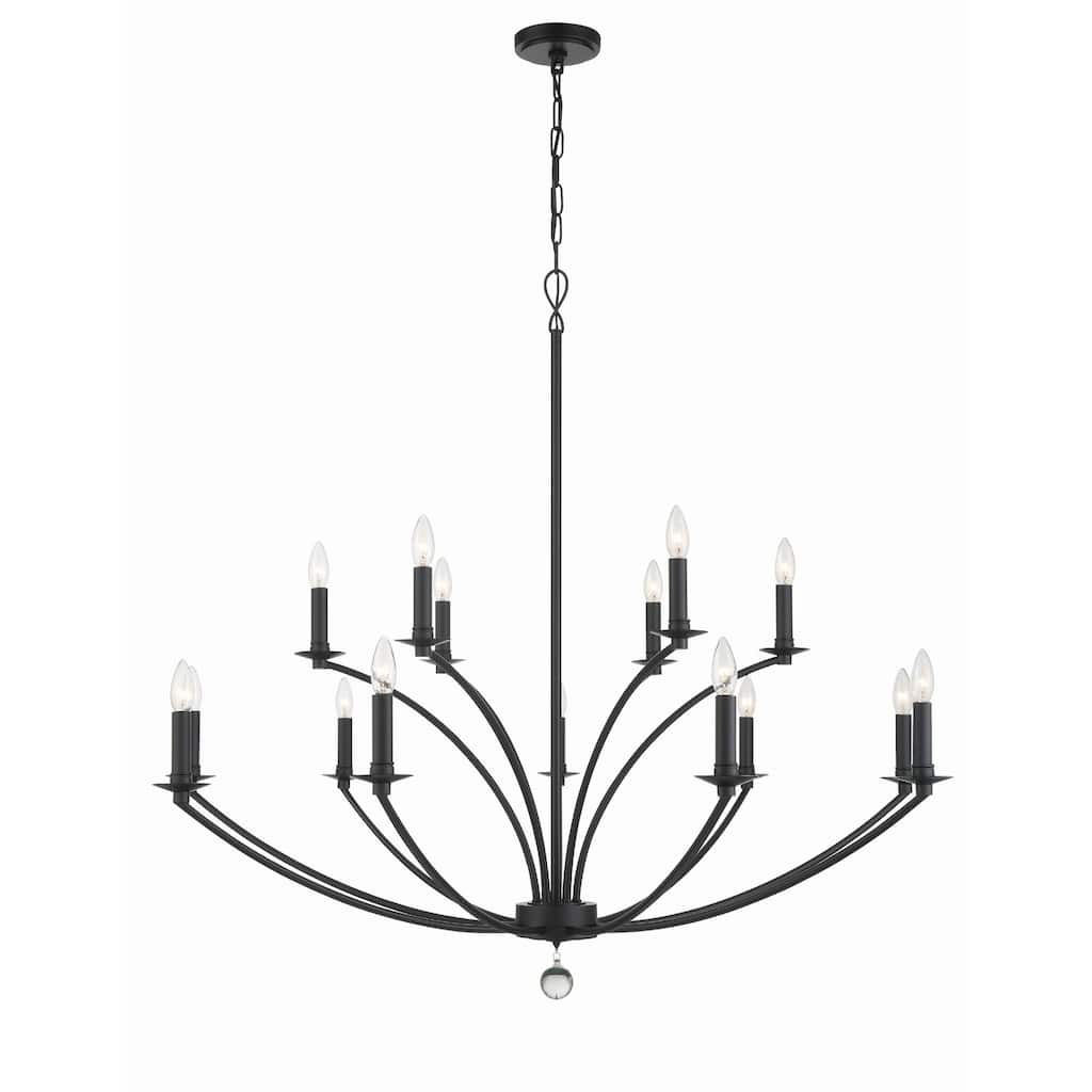 Crystorama Lighting Group MIL-8015 Mila 15 Light 48" Wide Taper Candle