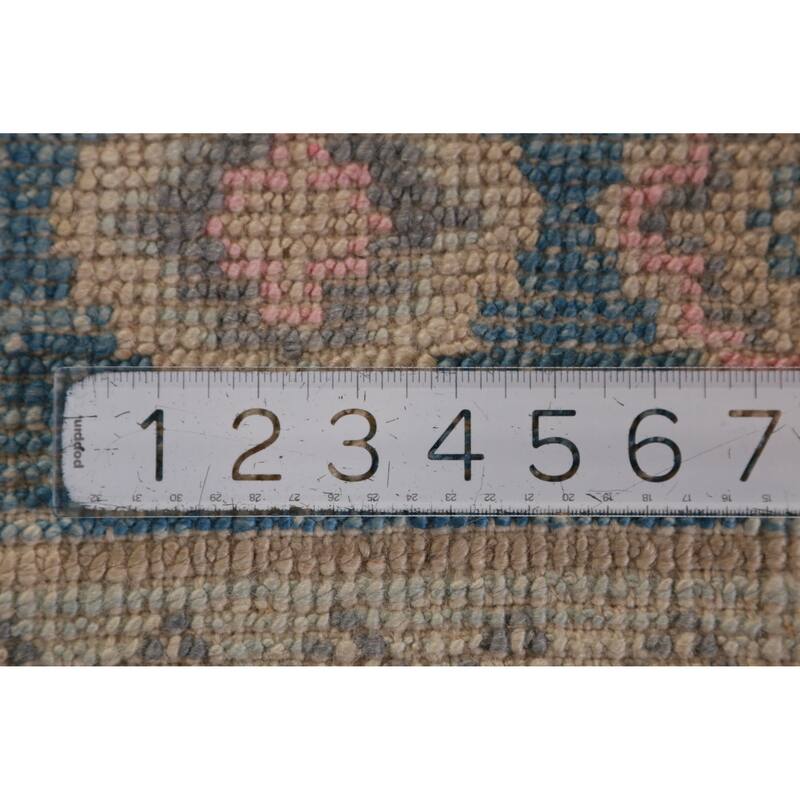 Hand Knotted Oriental 100% Wool Carpet Transitional Geometric Greys & Charcoal Oushak Area Rug - 11' 1'' X 8' 2''