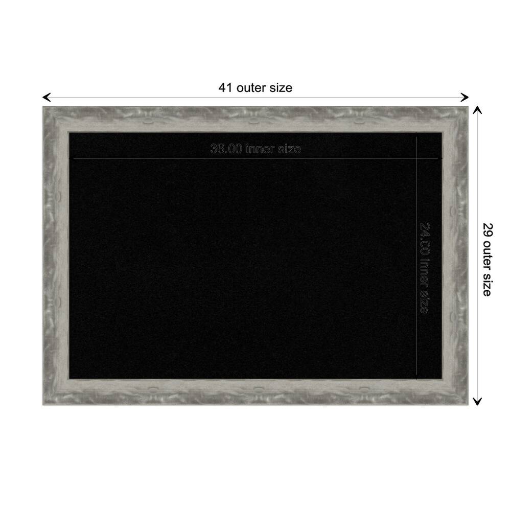 Waveline Silver Narrow Framed Black Corkboard Bulletin Board