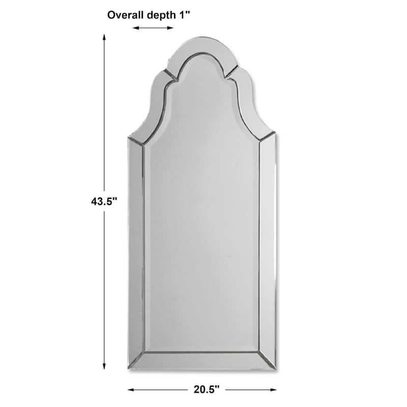 Uttermost Hovan 44" X 21" Arched Style Frameless Wall Mirror