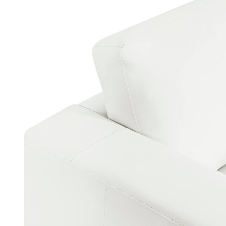 Genuine Leather Loveseat Sofa - Ultimate Comfort, Mid-Century Living Room Loveseat, Modern Small Couch with Sturdy Block Legs