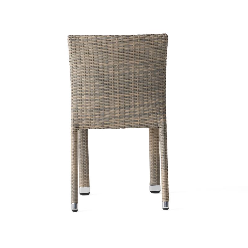 Dover Outdoor Wicker Aluminum Armless Stacking Dining Chair (Set of 4) by Christopher Knight Home