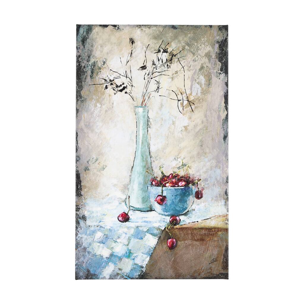 Still Life with Cherries (30 x 50) Canvas Art Print