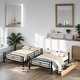 preview thumbnail 1 of 7, Metal Full Size Convertible Kids Bunk Bed with 2 Drawers, Black Black