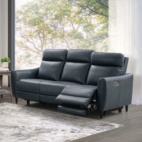 Abbyson Ludovic Leather Power Reclining Sofa with Power Headrest