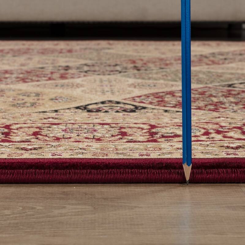 Red 7 ft. 10 in. x 10 ft. 6 in. Luxury Area Rug, 0.43 Pile Height – Sophisticated Warmth for Any Room