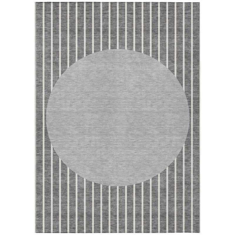 HomeRoots Striped Transitional Rectangle Outdoor Rug