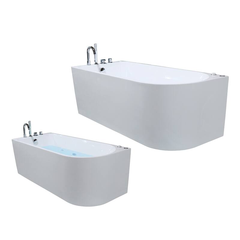 A&E Bath Ovid 67-inch Left-Hand Alcove Jetted Tub