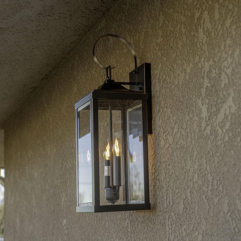 2 Light Outdoor Wall Lantern in Imperial Black