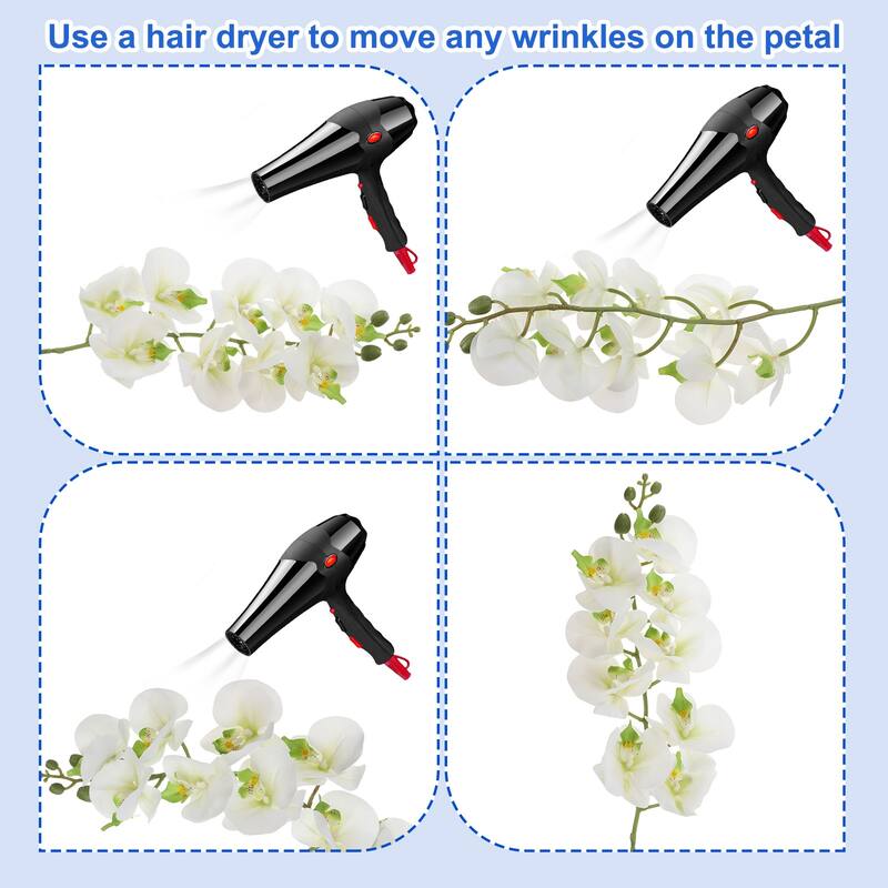 2 Pcs 38 Inch Artificial Orchid Stems Phalaenopsis Flowers