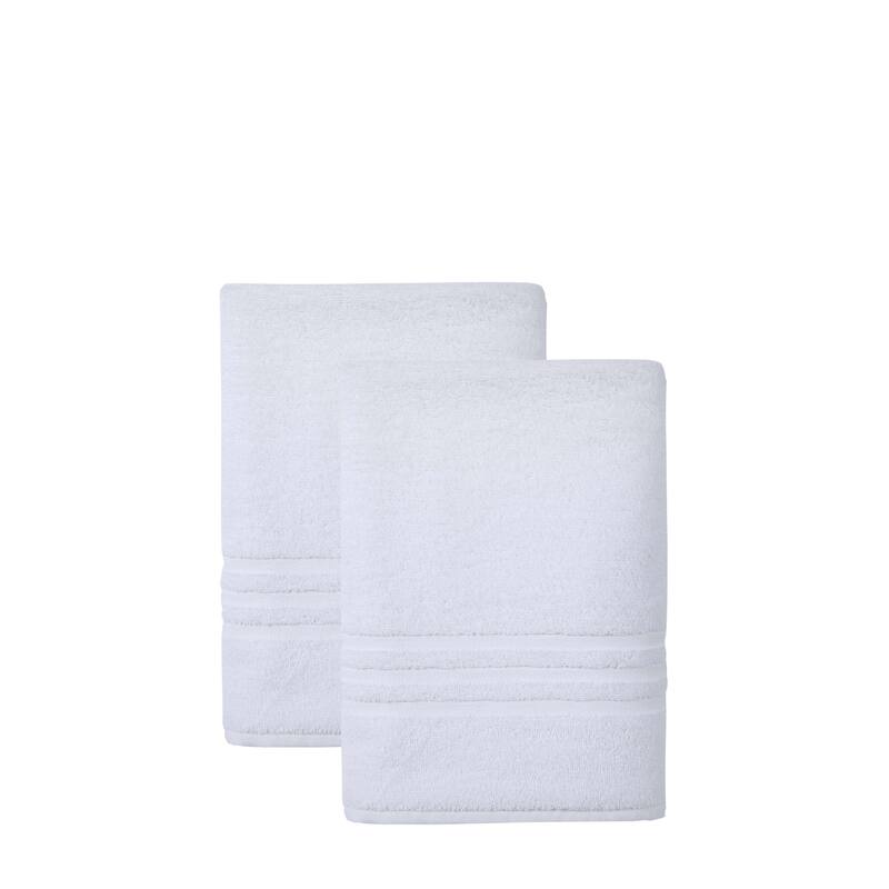 Ozan Premium Home 100% Turkish Cotton Sienna Luxury Collection Bath Towels (Set of 2) - White