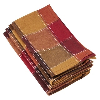Stitched Design Plaid Table Napkins (Set of 4) - 20"x20"