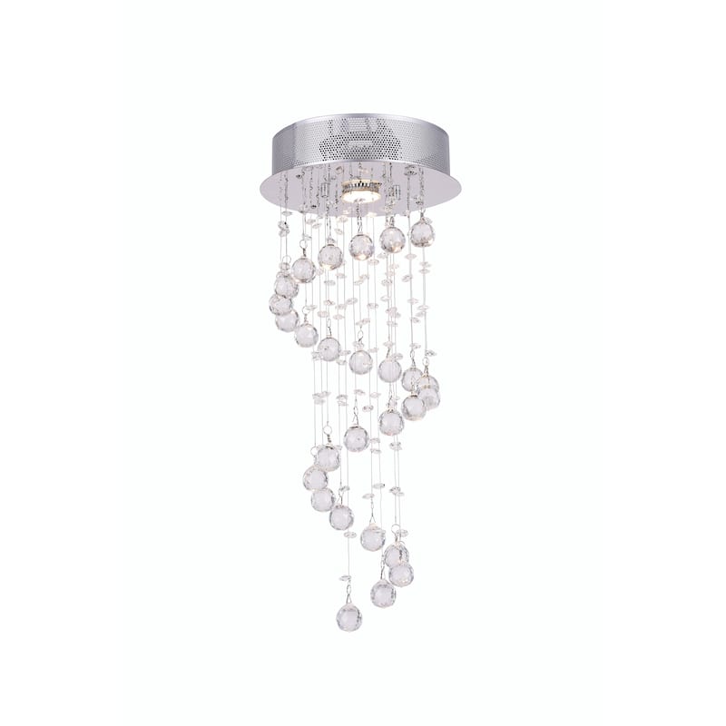 Spiral 1 Light Flush Mount With Chrome Finish - Chrome