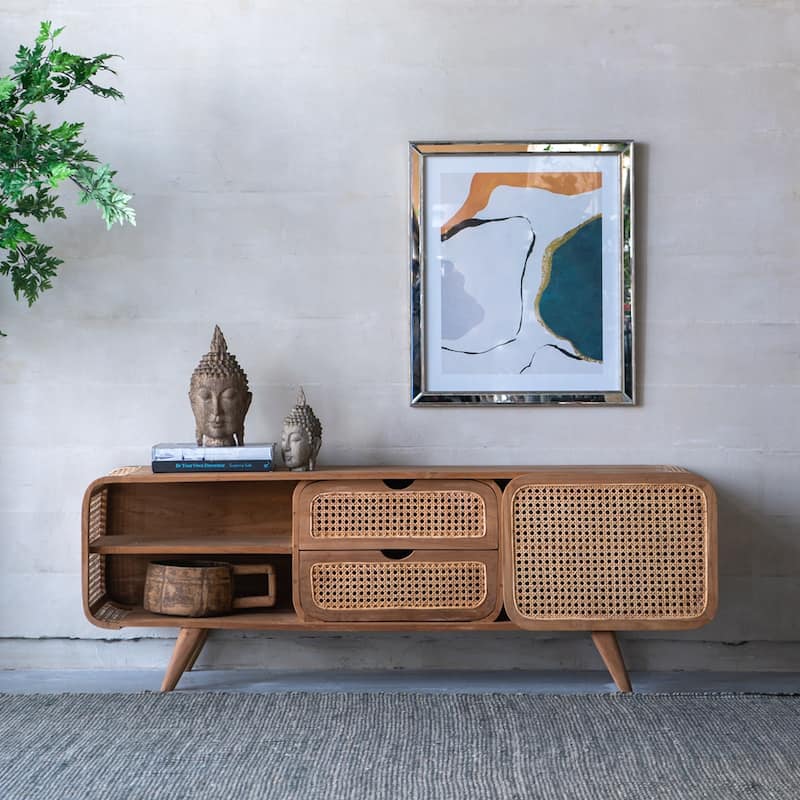 Farmhouse Solid Wood Teak TV Cabinet