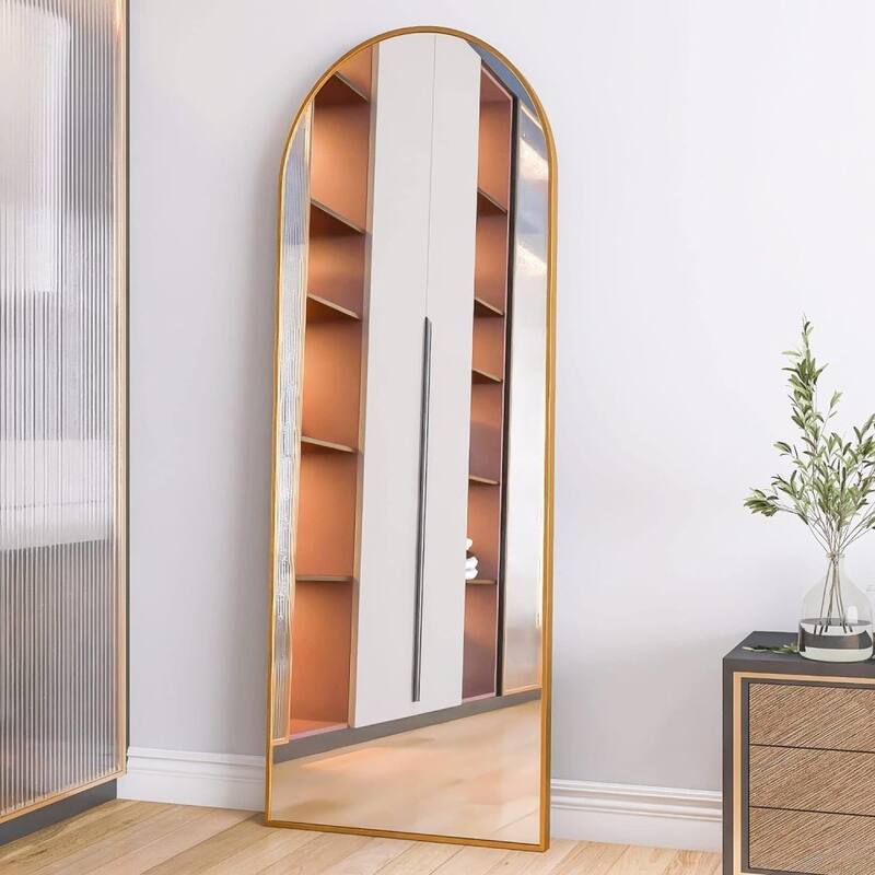 63'' x 20'' Aluminium Alloy Arch Full Length Mirror with Stand