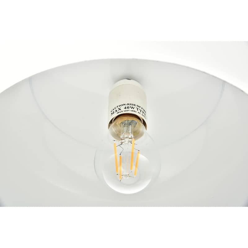 Living District Nora Collection White and Natural Wood Pendant