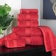 preview thumbnail 40 of 198, Egyptian Cotton 8 Piece Ultra Plush Solid Towel Set by Miranda Haus Red