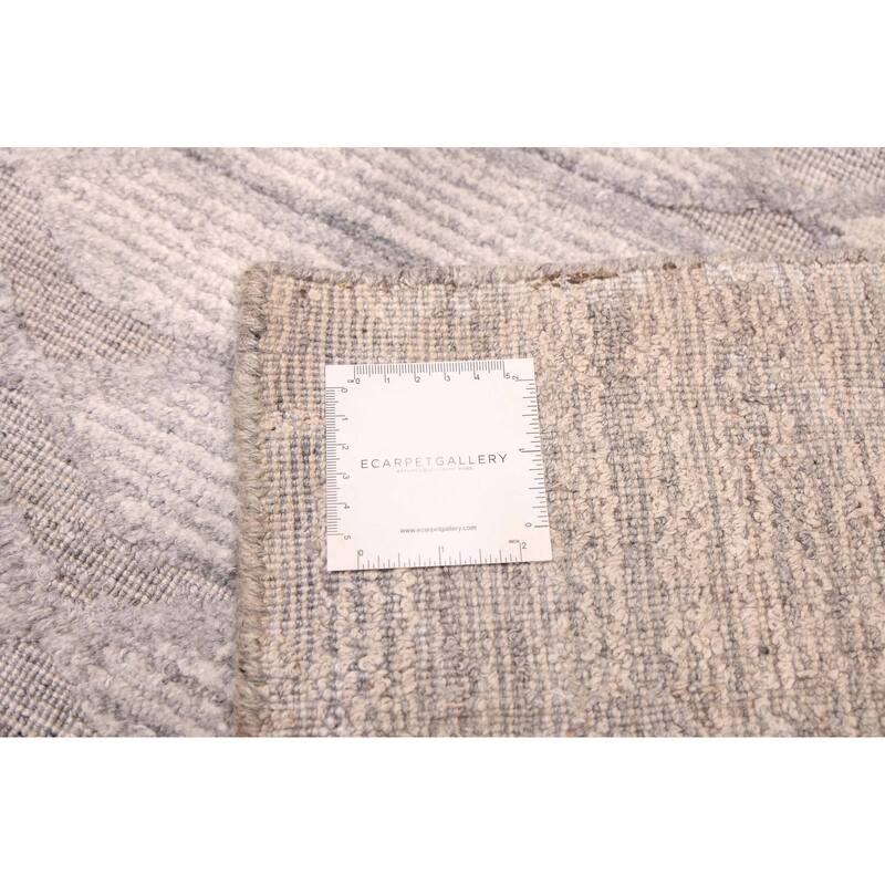 ECARPETGALLERY Hand Loomed Elysian Grey Silk Rug - 7'11 x 9'10