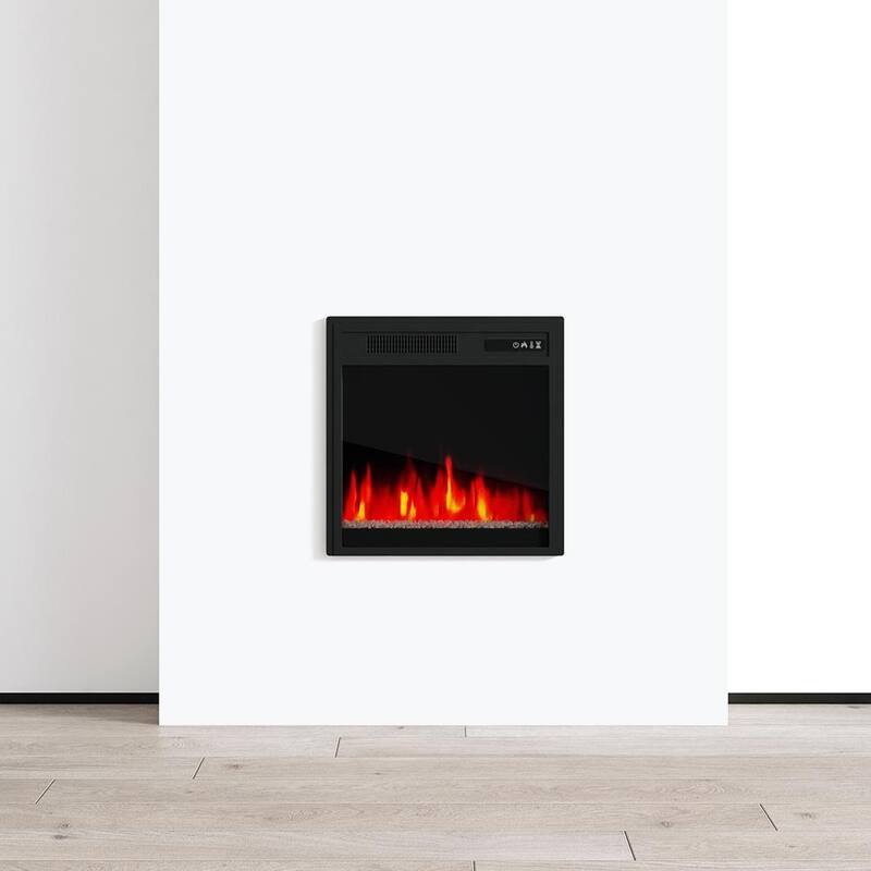 Black 5100BTU 20-inch Wall Mounted/Recessed Electric Fireplace