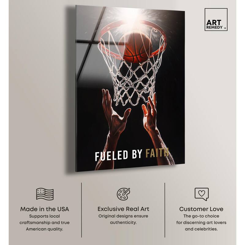 Fueled by Faith Basketball Acrylic by Art Remedy, Ready to Hang