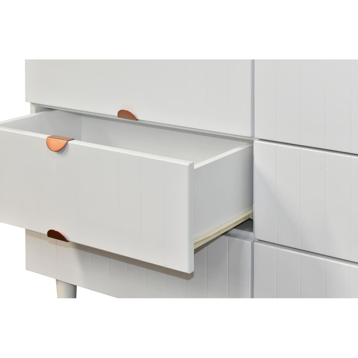 Jonny White Solid Wood Wood 6 Drawer Dresser with Rose Gold Hardware - Bed  Bath & Beyond - 35911783