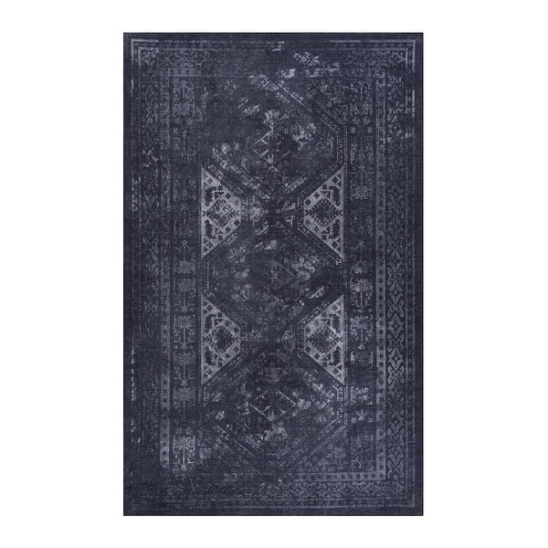 slide 2 of 8, LOOM & LUXE Black/Gray Area Rug 120" D x 96" W x 0.14" H