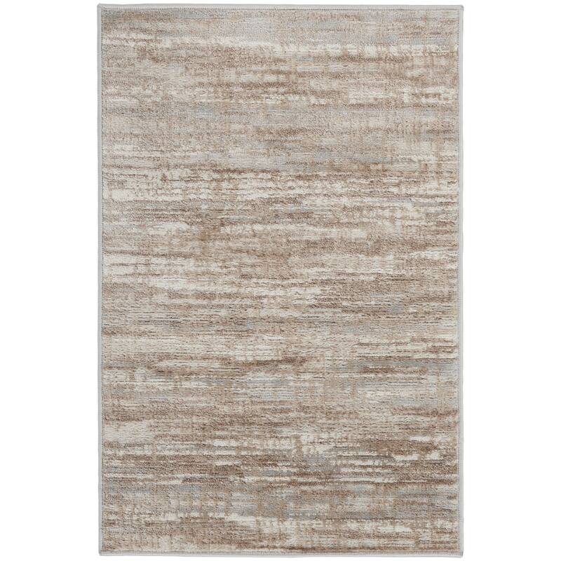 Buke Power Loomed Abstract Modern Non Skid Stain Resistant Low Pile Area Rug By HomeRoots