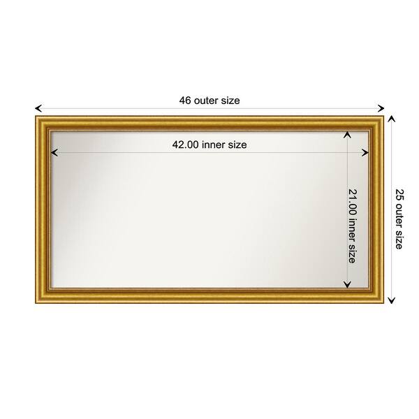 dimension image slide 16 of 93, Wall Mirror Choose Your Custom Size - Extra Large, Townhouse Gold Wood