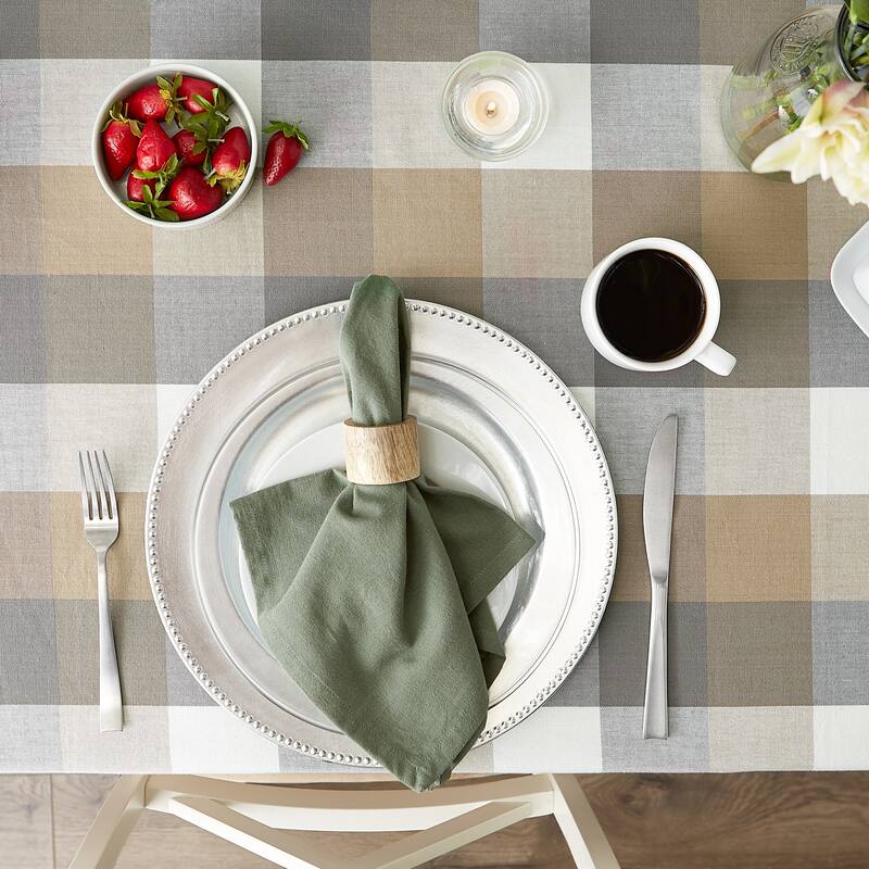 DII Tri Color Check Tablecloth