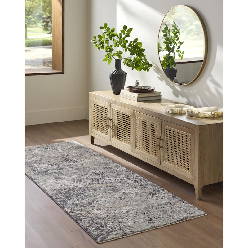 Livabliss Gakko Rustic Area Rug - 5'3" x 5'3" - Medium Gray