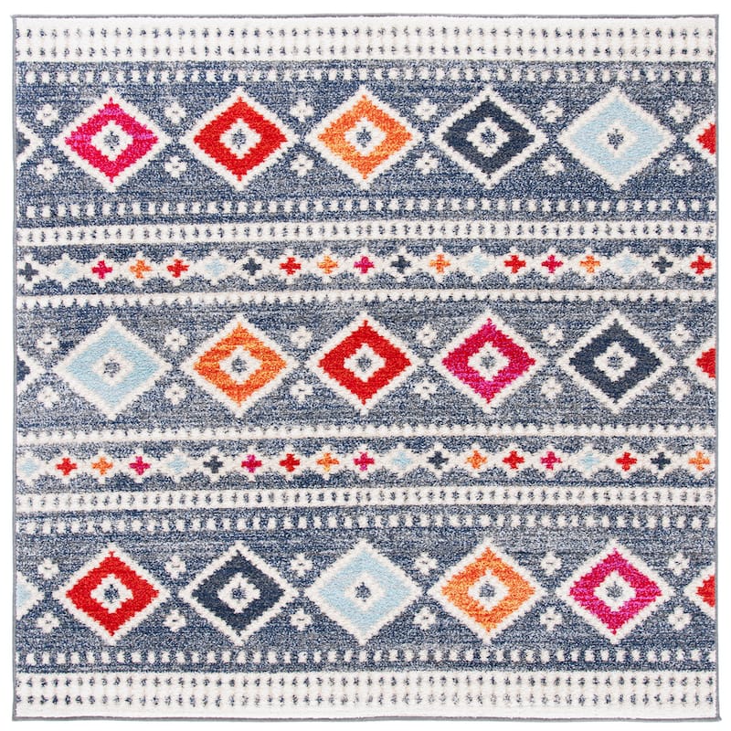 SAFAVIEH Adirondack Meili Moroccan Boho Rug - 6' Square - Grey/Ivory