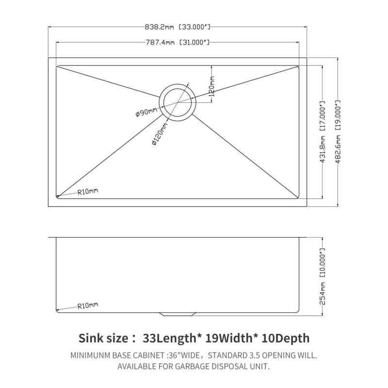 Undermount 16 Gauge Single Bowl Stainless Steel Kitchen Sink in Brushed Nickel