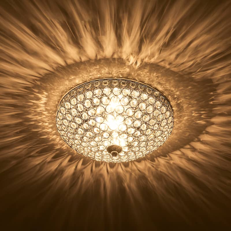 CO-Z 12-inch 2 Light Crystal Chandelier Flush Mount Ceiling Light - Transparent