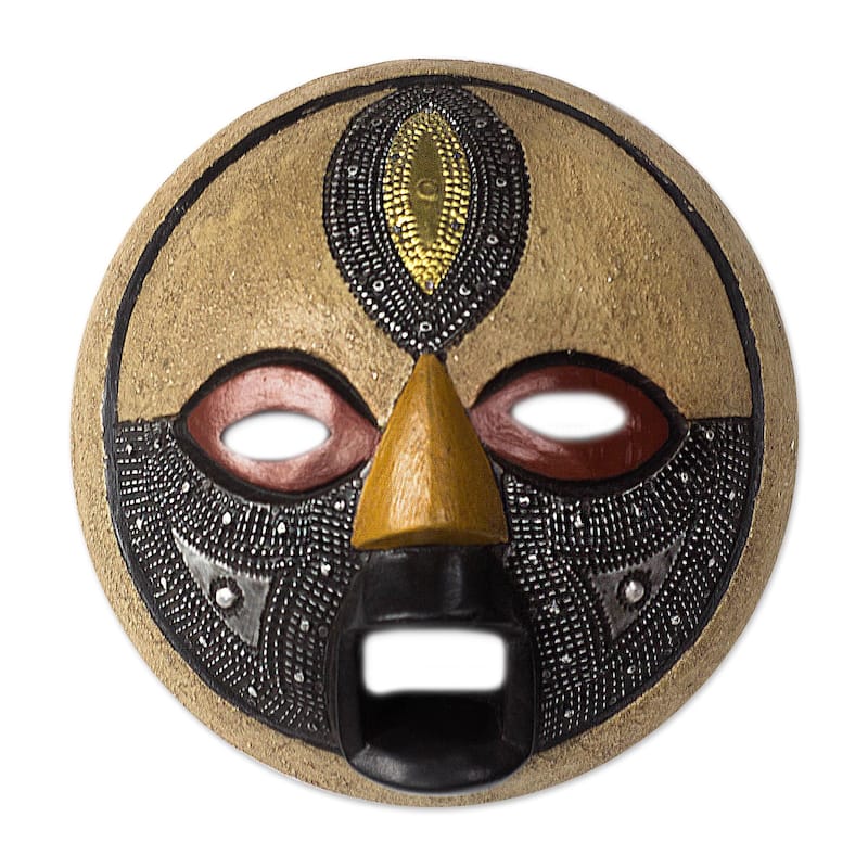 Novica Handmade Third Eye African Wood Mask