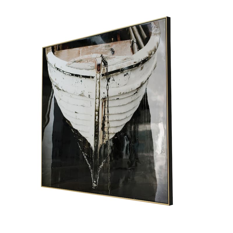 59" x 47" Large Black and White Rectangular Wall Art with Frame