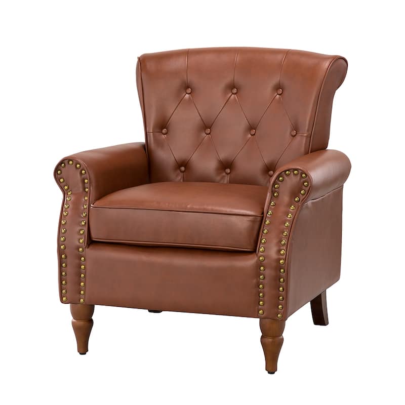 Mycenae Upholstered Accent Armchair with Nailhead Trim