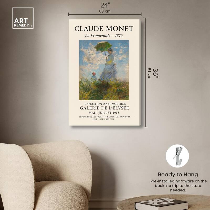 Woman with a Parasol Canvas by Art Remedy, Gallery Wrapped