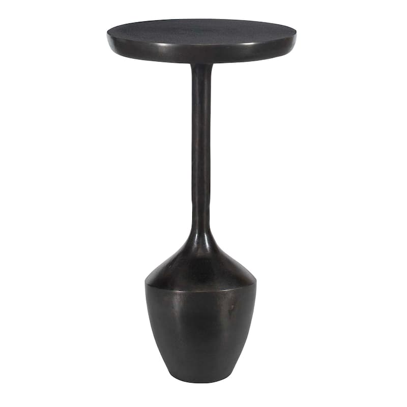 Copper Grove Raw Dark Brown Aluminum Round Accent Table