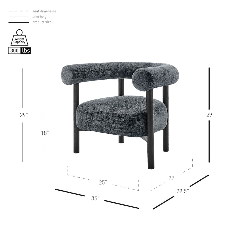 NPD Furniture Vincent Chenille Accent Arm Chair