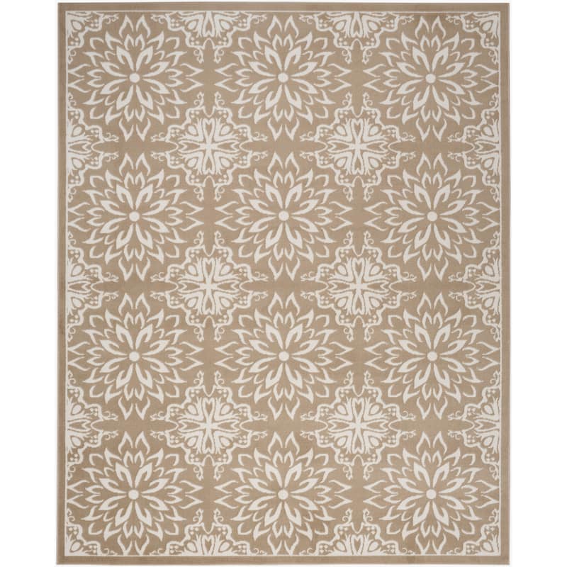 Nourison Jane Floral Medallion Indoor only Area Rug - 7' 10" x 9' 10" - Taupe