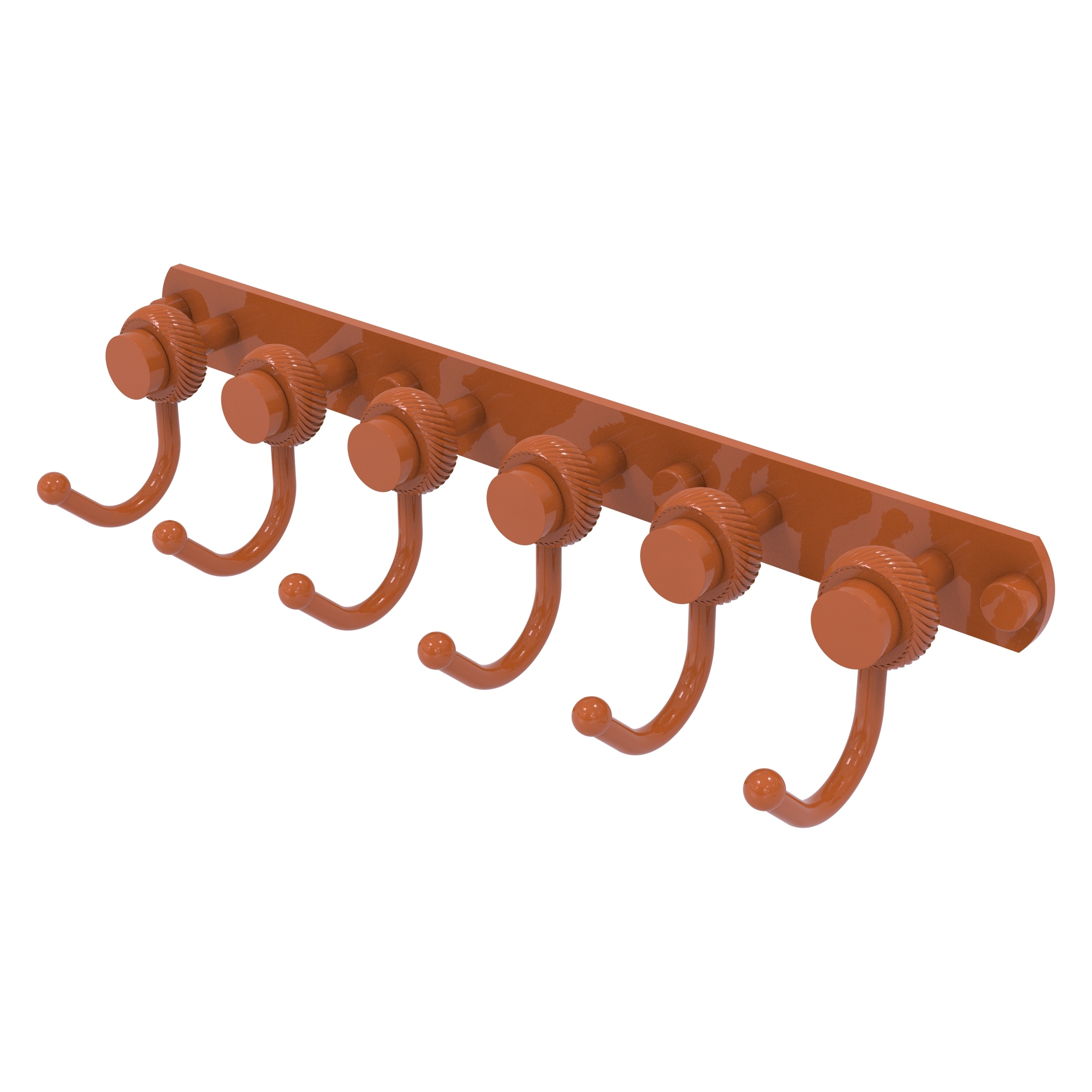 Allied Brass Mercury Collection 6 Position Tie and Belt Rack with Twisted Accent