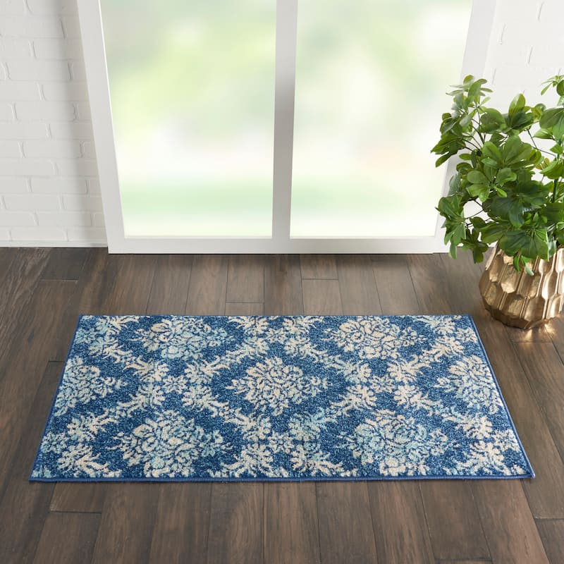 Nourison Tranquil French Country Floral Damask Area Rug