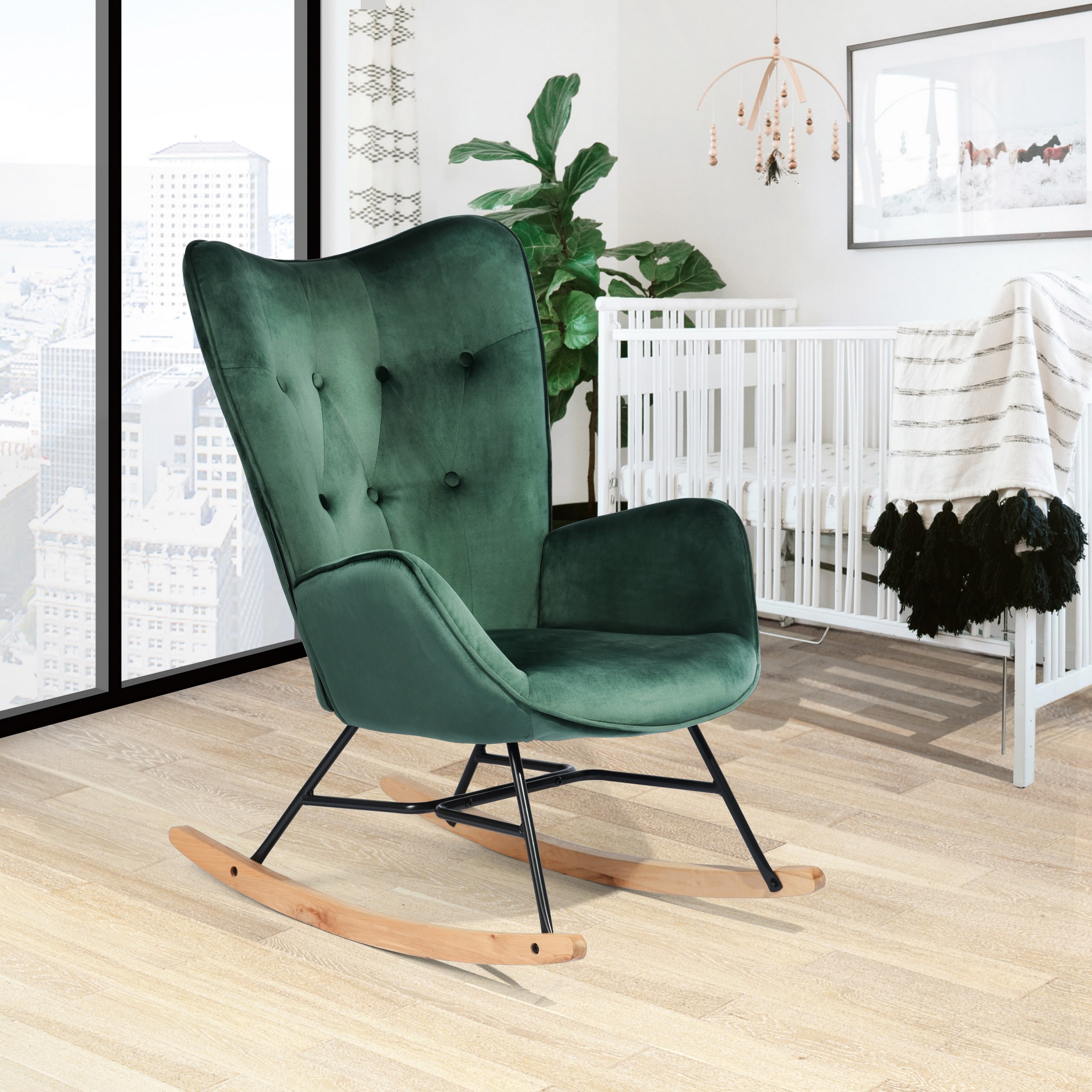 Carson carrington idbyn velvet rocking hot sale chair
