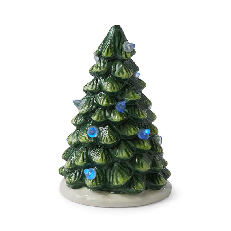 Spode Christmas Tree LED Tree Centrepiece Figurine - Green