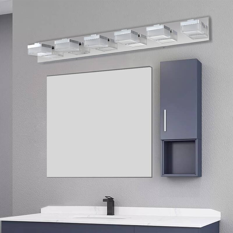 Modern 6-Light Chrome LED Vanity Mirror Light Fixture For Bathrooms And Makeup Tables